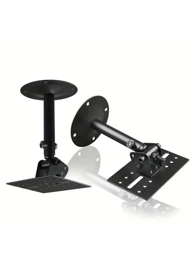 Black Wall Mounted Speaker Rack Adjustable Metal Shelf For Home Theater KTV - Image 5